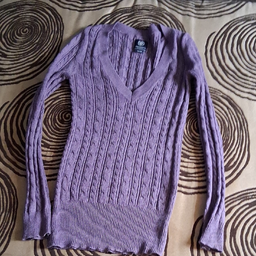 American Eagle Outfitters Lavender V-Neck Sweater